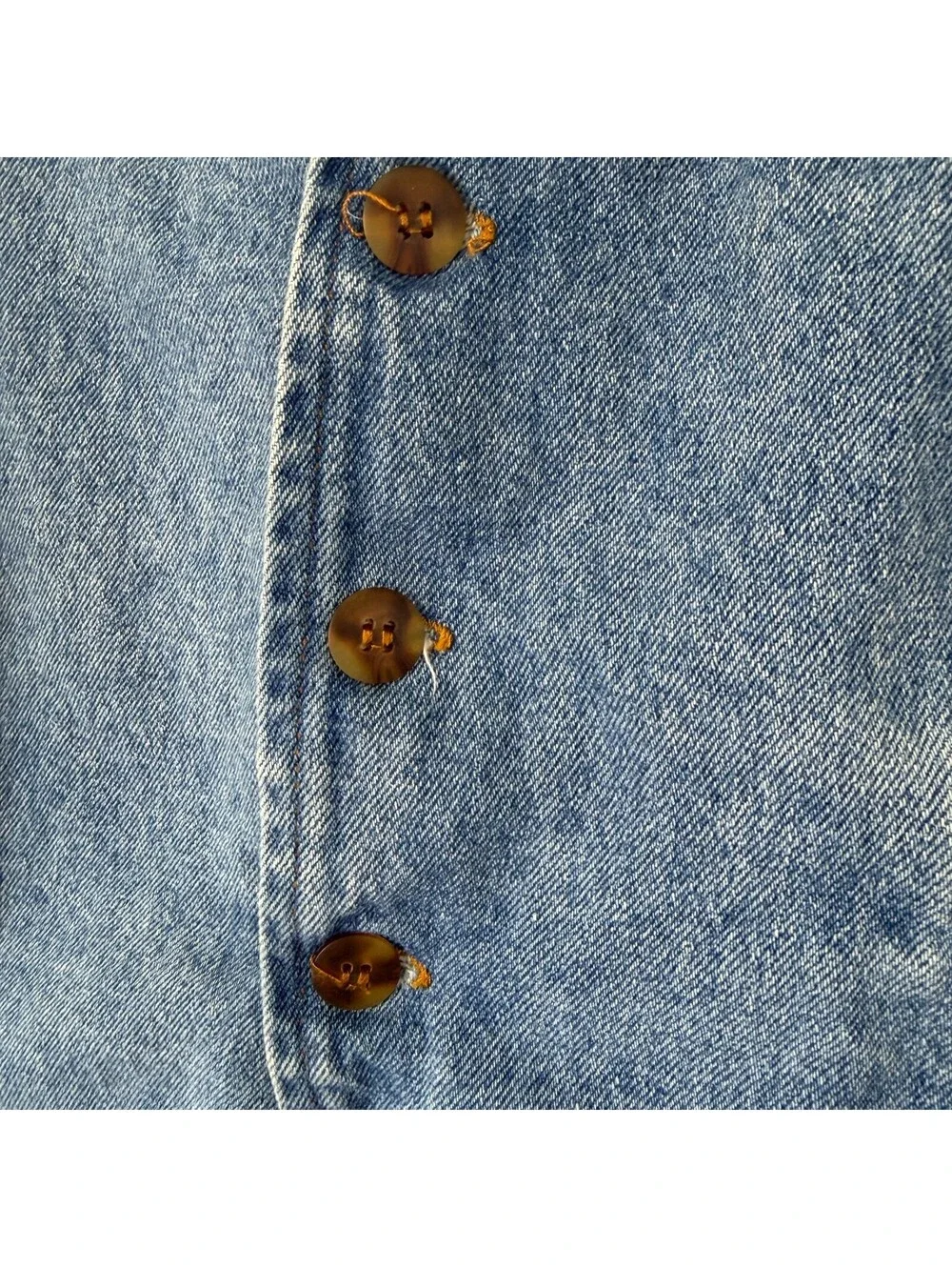 Vintage 90s Arizona Jean Co Denim Vest Size Large Western Buckle Back 3 Button